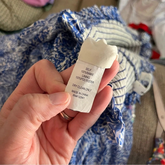 Amanda Uprichard Dress Size Small Adelene Midi Smocked Tiered Floral Cottagecore - Picture 8 of 10